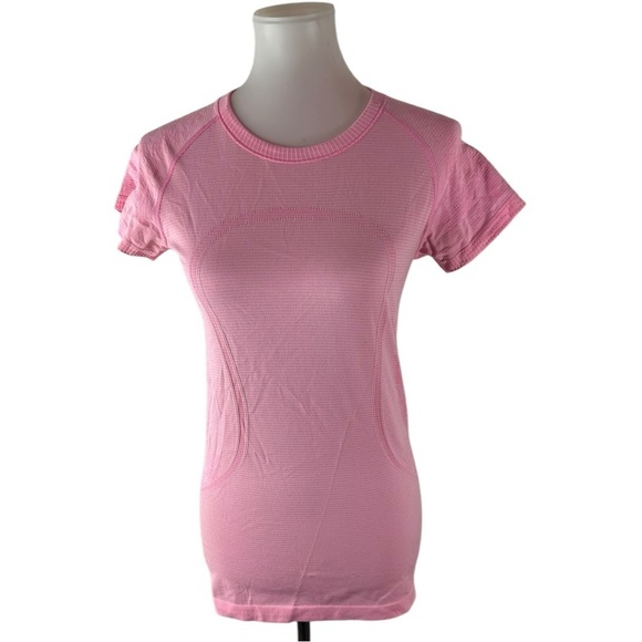 Lululemon Run: Swiftly Tech Short Sleeve Lace Pink Size 8 - Picture 1 of 4